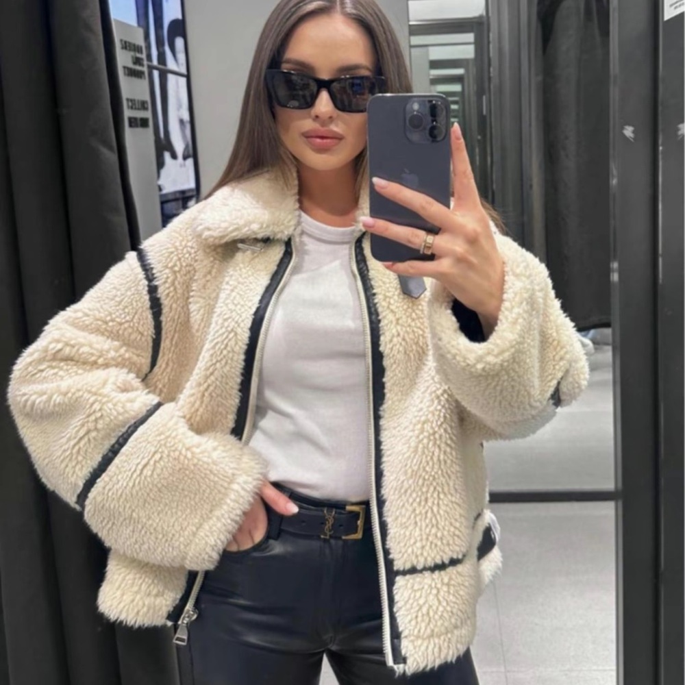 Fur Jacket + Leather Accents